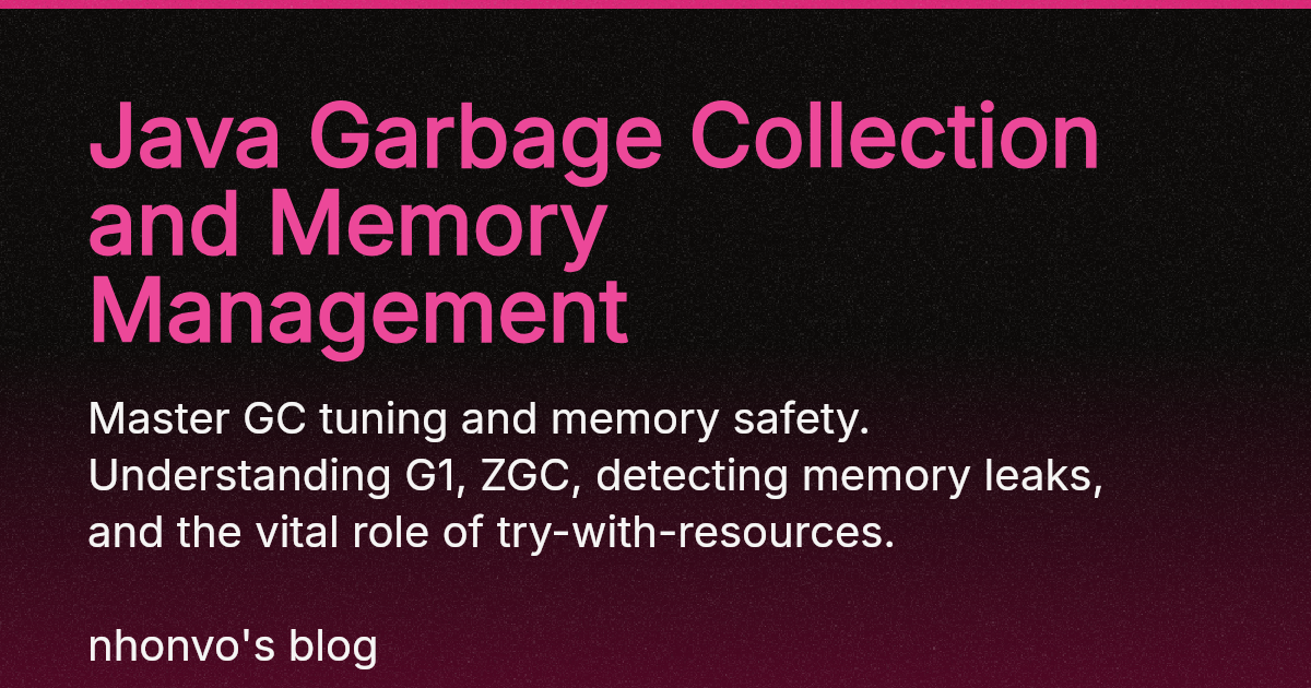 Java Garbage Collection and Memory Management
